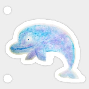 Watercolor cute blue dolphin Sticker